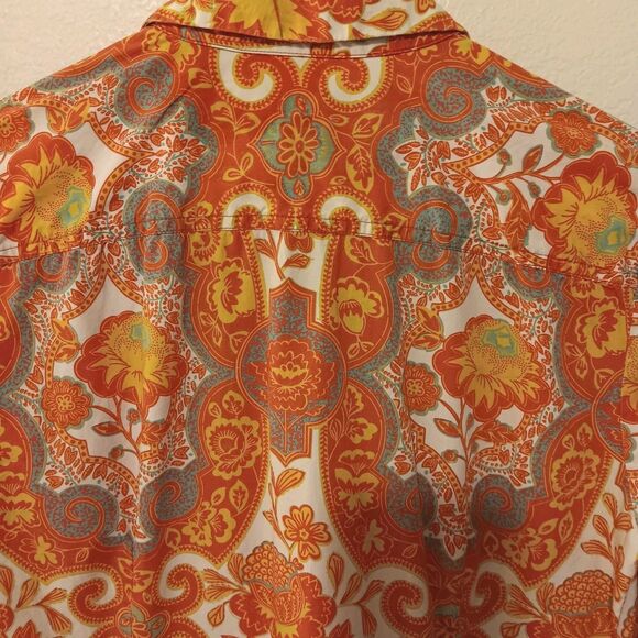 Robert Graham Knowledge Wisdom Truth Orange Paisley Button-Down Women's Sz M - Picture 7 of 15